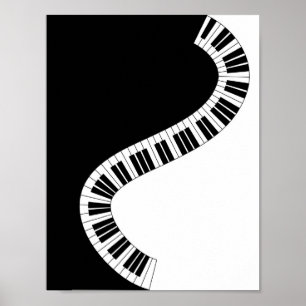 Poster Touches de piano courbées