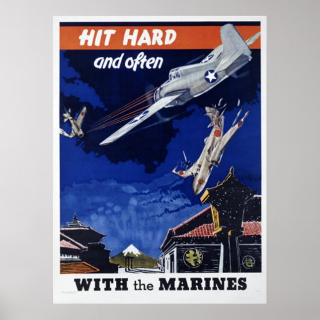 Poster Touchez Dur Et Souvent Avec Les Marines (Devant)