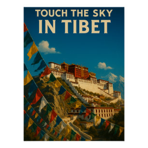 Poster Touchez le ciel au Tibet en Chine