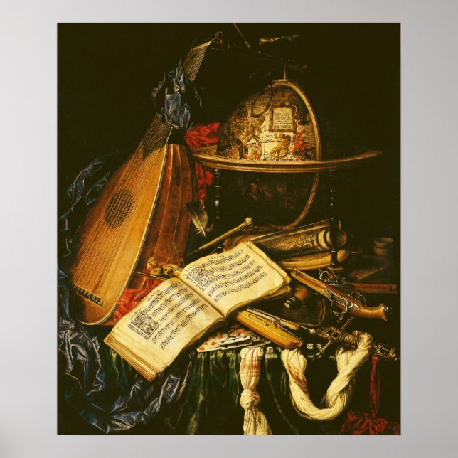 Poster Toujours la vie avec des instruments de musique (Devant)
