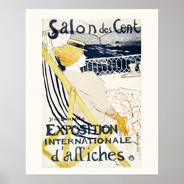 POSTER : TOULOUSE LAUTREC : SALON DES CENT : 1896 (Devant)