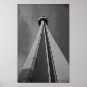Poster Tour CN Toronto Canada Photo noir et blanc