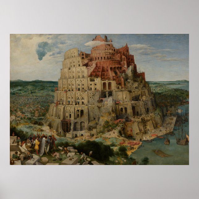 Poster Tour de Babel par Pieter Bruegel l'Ancien (Devant)