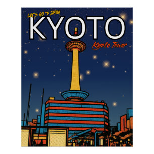 Poster Tour de Kyoto Japon 