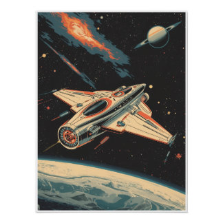Poster Tour de l'espace - Futurisme du milieu du siècle