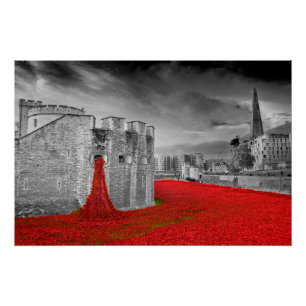 Poster Tour de Londres Poppies Rouges