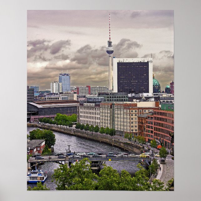 Poster Tour de télévision (Fernsehturm), Berlin, Panorami (Devant)