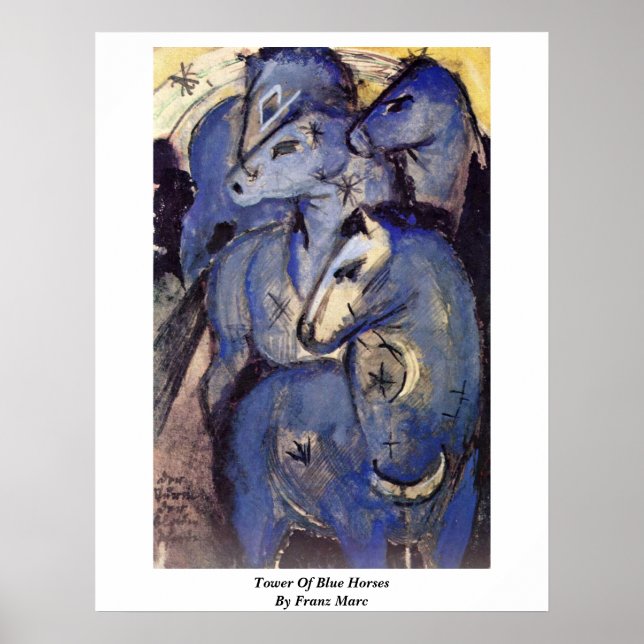 Poster Tour Des Chevaux Bleus Par Franz Marc (Devant)
