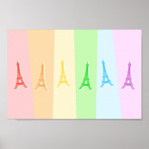 Poster Tour Eiffel d'arc-en-ciel