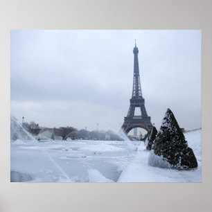 Poster Tour Eiffel en hiver