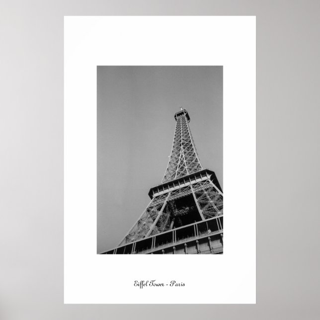 Poster Tour Eiffel Niveaux de gris (Devant)