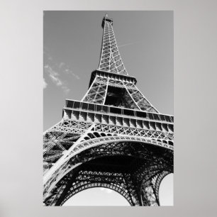 Poster Tour Eiffel noir et blanc Paris Romance Ville