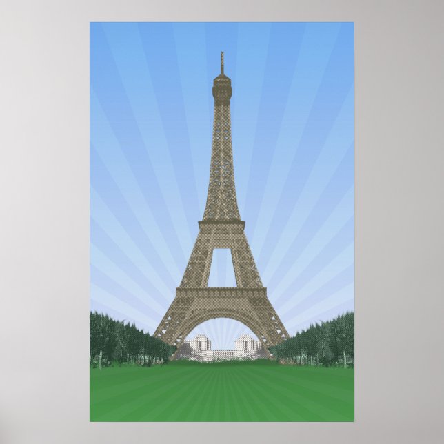 Poster : Tour Eiffel Paris : Dessin vectoriel (Devant)