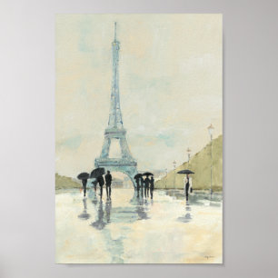 Poster Tour Eiffel   Paris sous la pluie