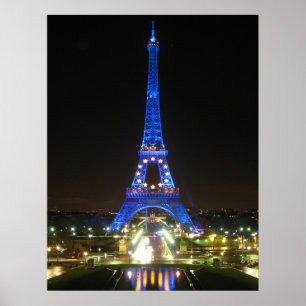 Poster Tour Eiffel pittoresque de nuit