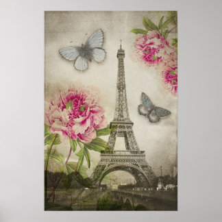 Poster Tour Eiffel vintage Paris