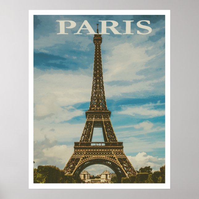 Poster Tour Eiffel vintage Paris (Devant)