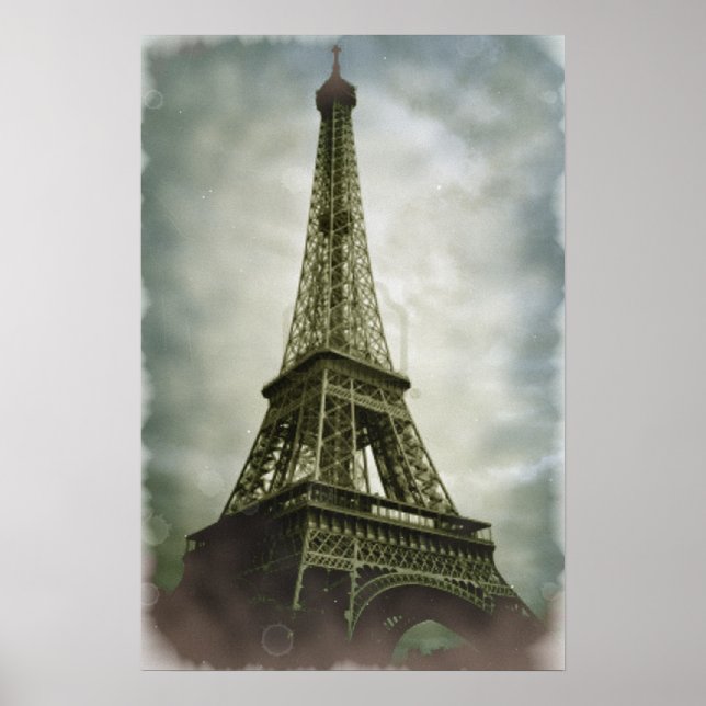 Poster Tour Eiffel vintage Paris Travel (Devant)