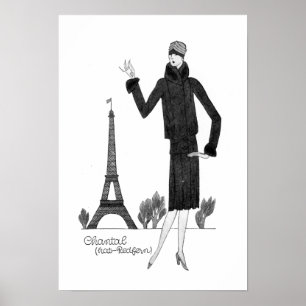 Poster Tour Eiffel Vintage style 1920