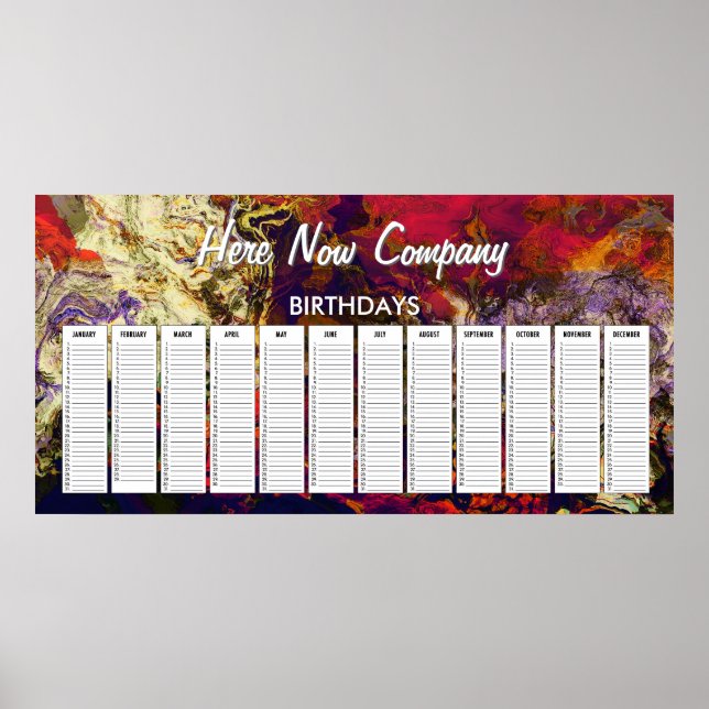 Poster Tourbillon abstrait du soir rouge, crème et minuit (Devant)