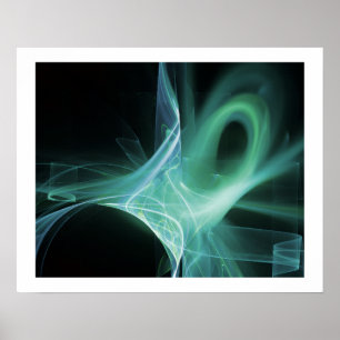 POSTER TOURBILLONS EN BLEU, VERT, TURQUOISE