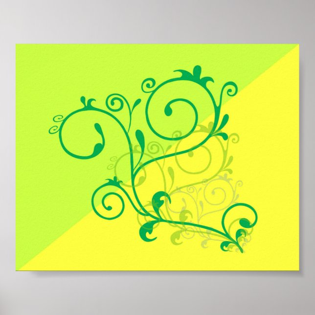 Poster Tourbillons numériques Lime de citron Lime de fleu (Devant)
