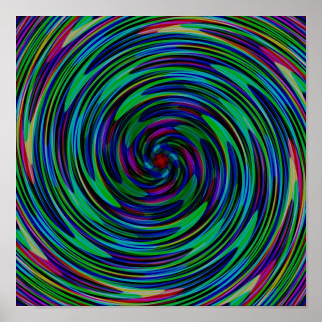 Poster Tourbillons Sombres Psychedéliques (Devant)