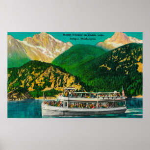 Poster Tourist Steamer sur le lac Diablo, Skagit