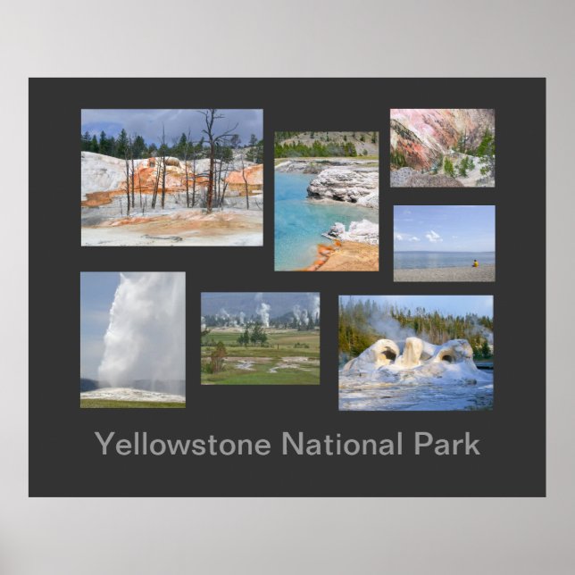 Poster touristique du parc national Yellowstone (Devant)