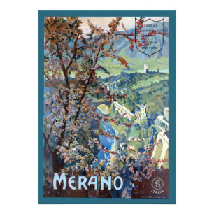 Poster touristique Vintage Merano Italie