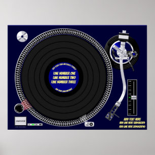 Poster Tourne-disque 24" x 18" (personnalisable)
