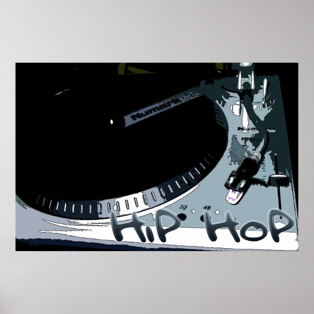 Poster Tourne-disque Hip-Hop (Devant)