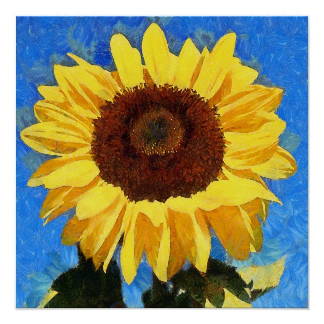 Poster Tournesol gras et brillant (Devant)