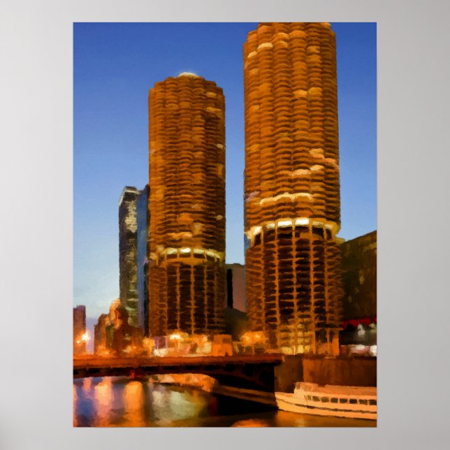 Poster Tours de Marina de Chicago (Devant)