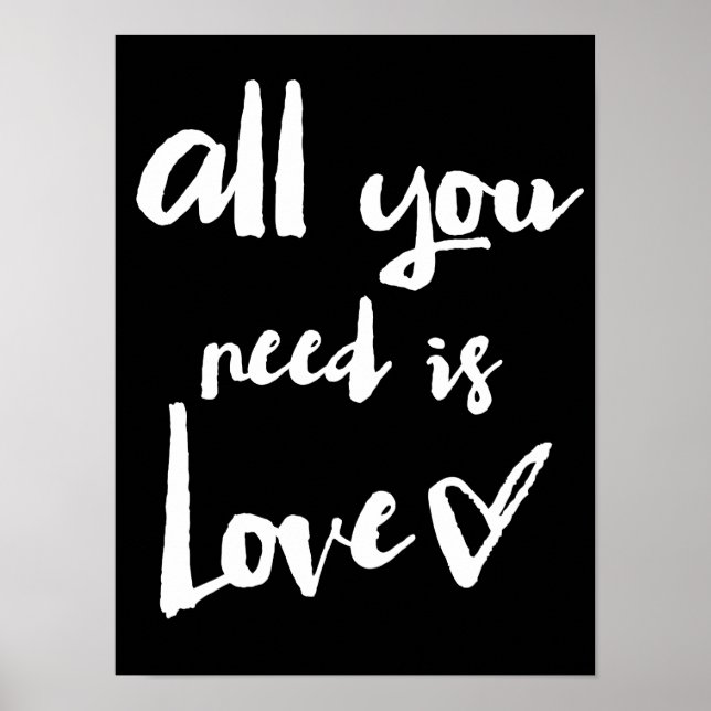 Poster Tout Ce Dont Vous Avez Besoin C'Est L'Amour Écrit  (Devant)