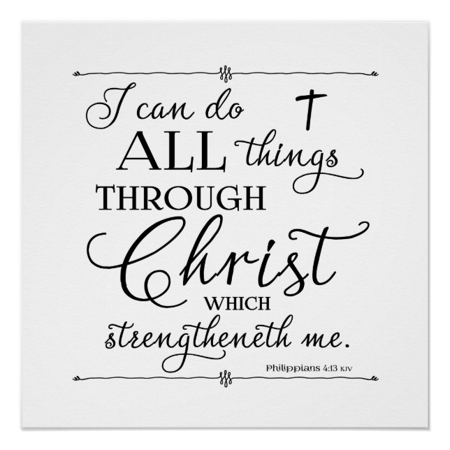 Poster Tout par Christ - Philippiens 4:13 (Devant)