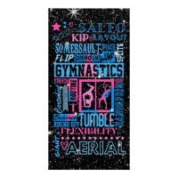 Tout sur Gymnastique Typographie en rose et bleu