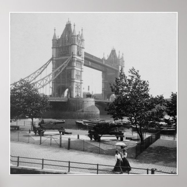 Poster Tower Bridge London, River Thames, England (Devant)