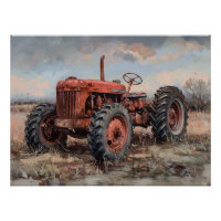 Tracteur dans le champ Découpage rustique