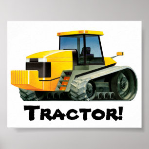 Poster Tracteur jaune énorme