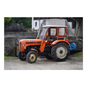 Poster Tracteur Orange Diesel Steyr KL II