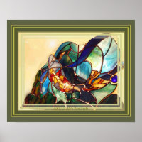 Poster traditionnel japonais Koi Fish Nature Art