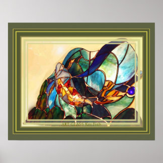 Poster traditionnel japonais Koi Fish Nature Art