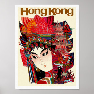 Poster traditionnel Vintage voyage de Hong Kong