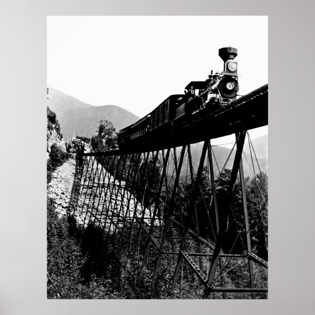 Poster Train 1880 à Crawford Notch, NH (Devant)