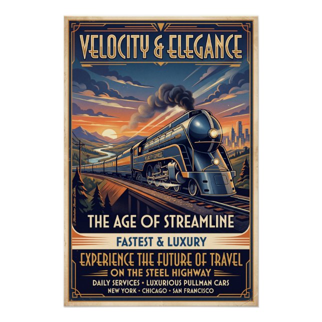 Poster Train aérodynamique (Devant)