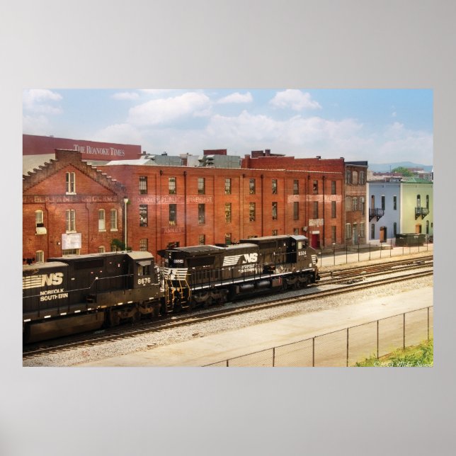 Poster Train - Arrivée à Roanoke en Virginie (Devant)