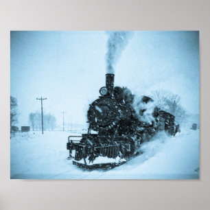 Poster Train bloqué par la neige