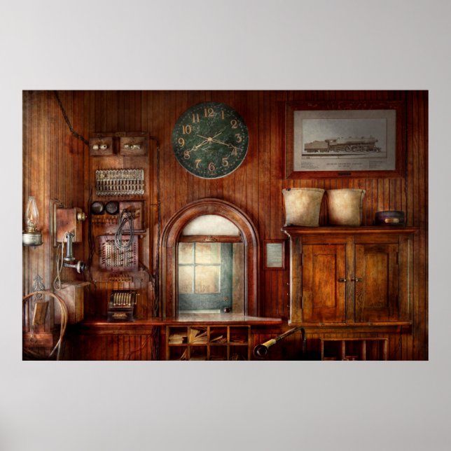 Poster Train - Bureau - Fenêtre des preneurs de billets (Devant)