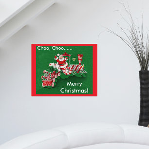Poster Train de bonbons du Père Noël